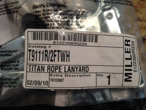 New miller titan by honeywell t9111r/ftwh 2-feet positioning and restraint rope for sale