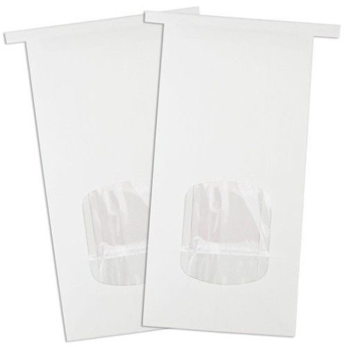 50 X White Bakery-Coffee Window bags 4 3/4 x 2 1/2 x 9 1/2&#034; Tin Ties 1lb