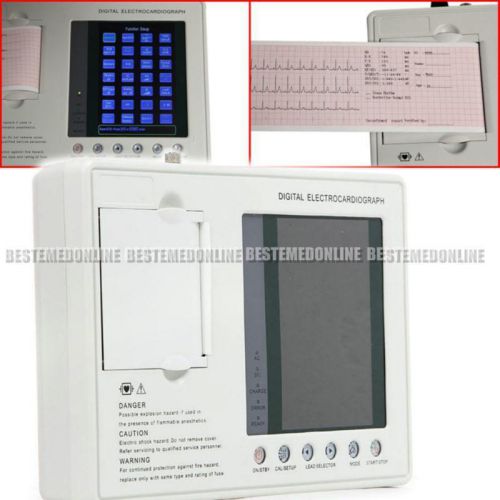 Lcd 7&#034; inch 12-lead 3-channel electrocardiograph ecg/ekg machine type 903a3 for sale