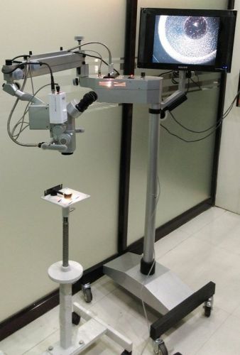 New design - 5 step dental surgical microscope with video camera &amp; video monitor for sale