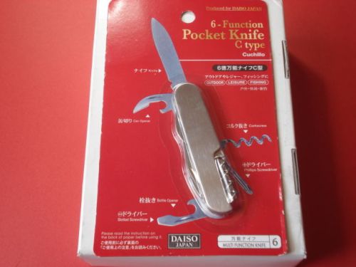JAPAN 6 - Function Pocket Knife C type OUTDOOR LEISURE FIXHING Free Shipping
