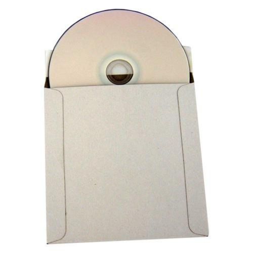 5 x 5 Inch White Cardboard CD/DVD Mailers With Flap &amp; Seal 100 Pack