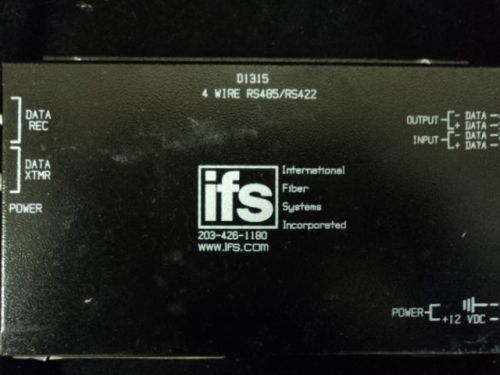 IFS GE D1315 4 WIRE RS485/RS422 P2P POINT TO POINT DATA TRANSCEIVER RS-485 FIBER