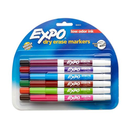 Expo 2 low-odor dry erase markers fine point 12-pack assorted colors for sale