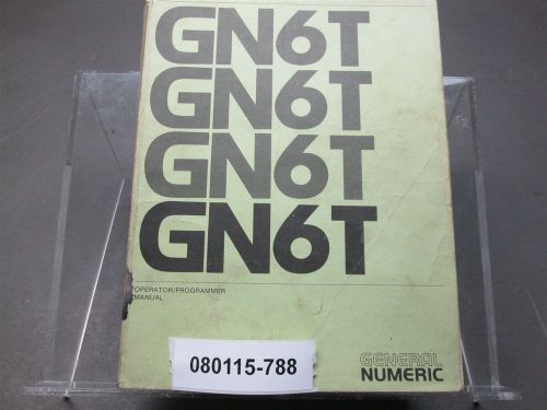 General Numeric GN6T Operator Programmer Manual Sinumerik 332 pages