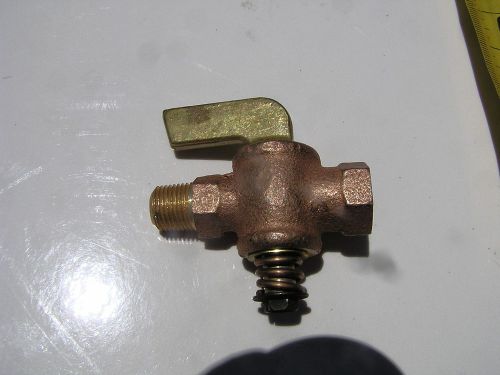 1/8&#034; npt one male/female end brass petcock shut off valve w 1/4&#034; hose fitting for sale