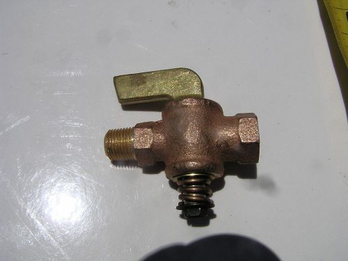 1/8&#034; NPT One Male/Female End Brass Petcock Shut Off Valve W 1/4&#034; Hose Fitting