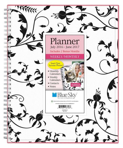 Blue Sky 2016-2017 Academic Year Weekly &amp; Monthly Planner Wire-O Binding 8.5&#034;...