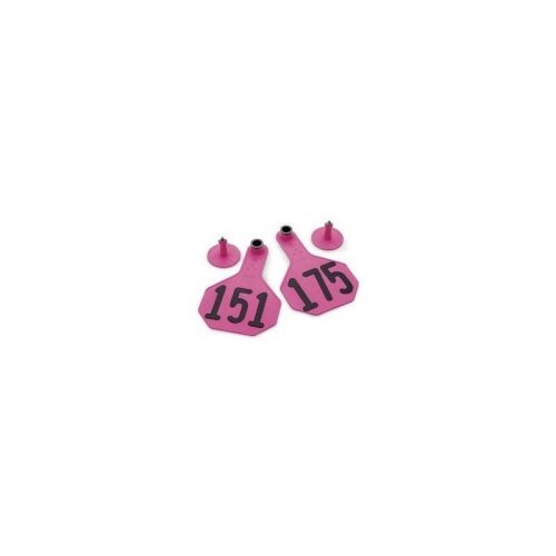 3 Star Medium Cattle ID Tags Pink Numbered 101-125