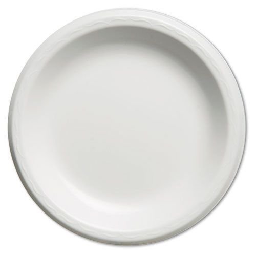 Elite laminated foam plates, 8.88 inches, white, round, 125/pack for sale