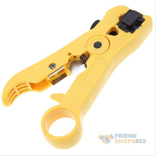 Electrical Rotary Coax Coaxial Cable Wire Cutter Stripping Tool Stripper Yellow
