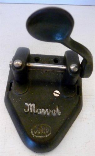 Vtg marvel cast iron 2-hole paper punch w/catch tray wilson jones co chicago,usa for sale