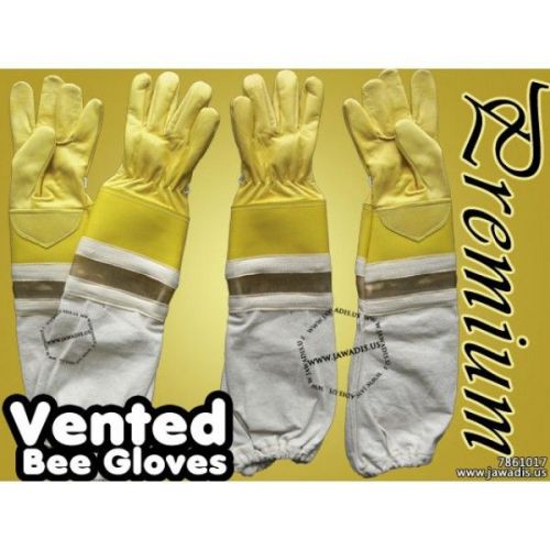 Adult Medium Yellow Premium Vented Breathable Beekeeeprs Beekeeping Bee Gloves