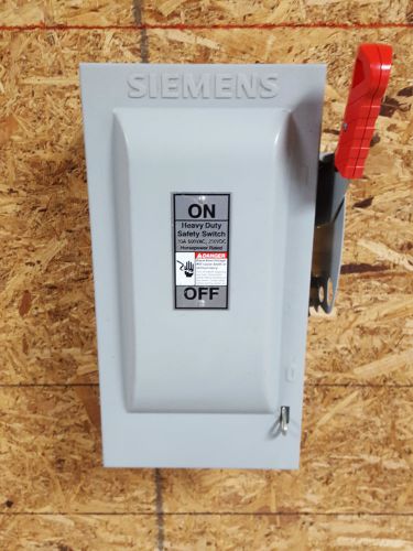 Siemens Heavy Duty Fusible Safety Switch 30Amp HF361 Used Disconnect