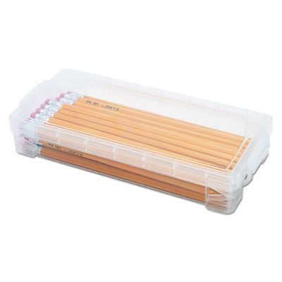 Super stacker pencil box, clear, 8 1/4 x 3 3/4 x 1 1/2, sold as 1 each for sale