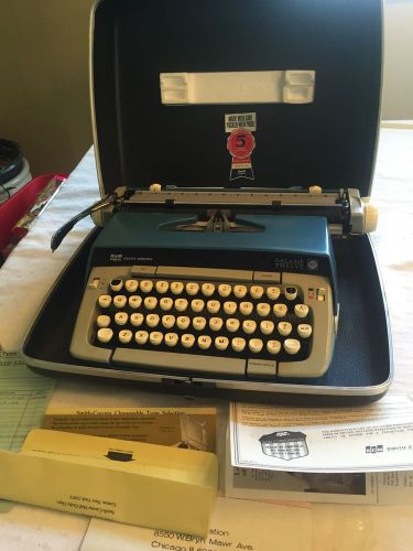 SMITH CORONA Galaxy 12 XII Two Tone TYPEWRITER + Papers!  Tested Works EUC! A+