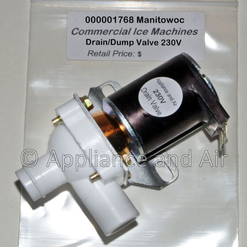 000001768 manitowoc ice maker water solenoid purge / dump valve 230v ships today for sale