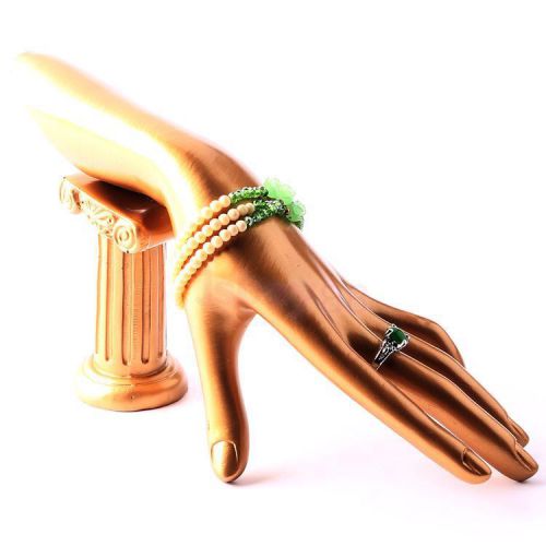 Golden resin mannequin hand display jewelry bracelet ring glove stand holder for sale