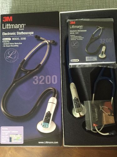 3m littman electronic stethoscope 3200 bluetooth w/ stethassist software blue for sale