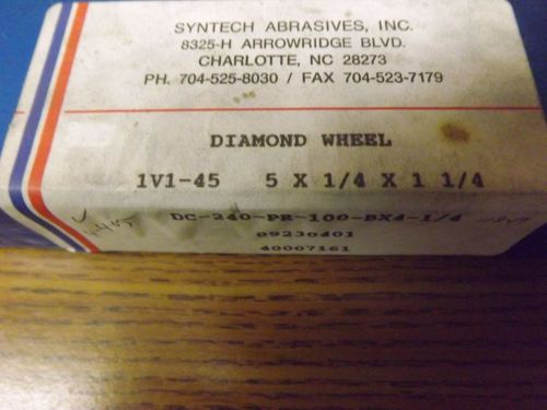 SYNTECH ABRASIVES DIAMOND GRINDING WHEEL 5 x 1/4 x 1 1/4