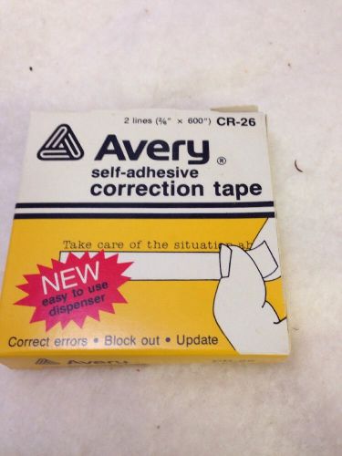 Avery Self Adhesive Correction Tape CR-26 Old Vintage 2 Lines