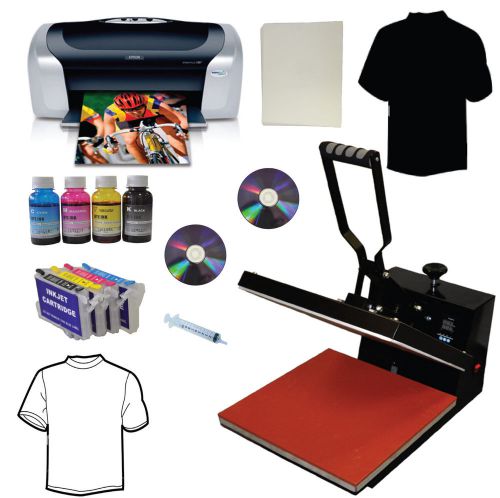 New 15x15 heat press,epson c88+printer,refil bulk ink cartridge,tshirt transfer for sale