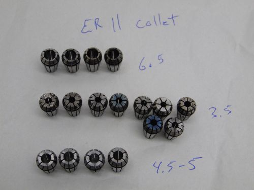 lot of ER11 collets 6.5, 4.5-5, 3.5