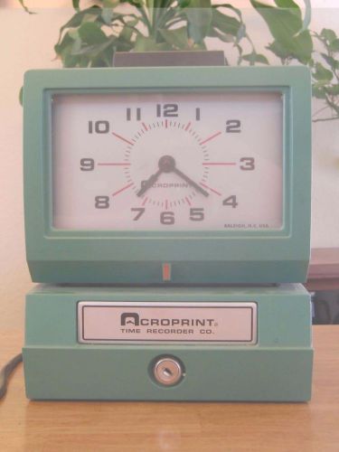 Acroprint analog manual time clock model 125 month/date/0-23hrs/minutes no key for sale