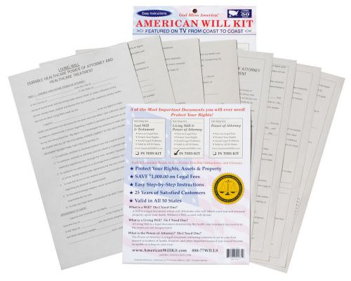 American Will &amp; Testament Kit 50261 As Seen ON TV *NEW* FREE SHIPPING