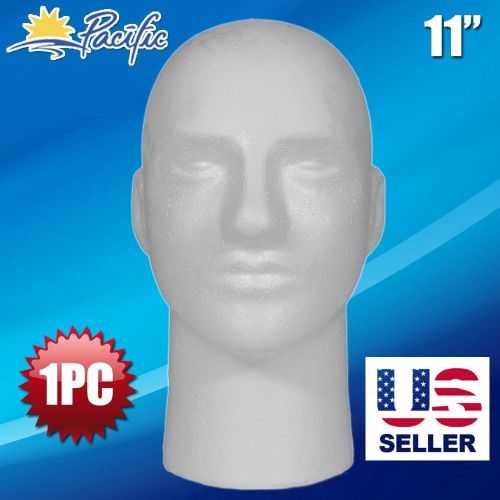 11&#039; male styrofoam foam mannequin manikin head wig display hat glasses for sale