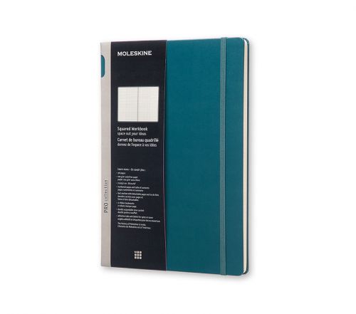 Moleskine Squared Workbook - Hard Cover - Tide Green - 8.25&#034; x 11.75&#034;