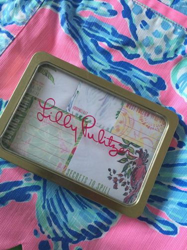 Lilly Pulitzer Post-it Notes Set Gold Tin