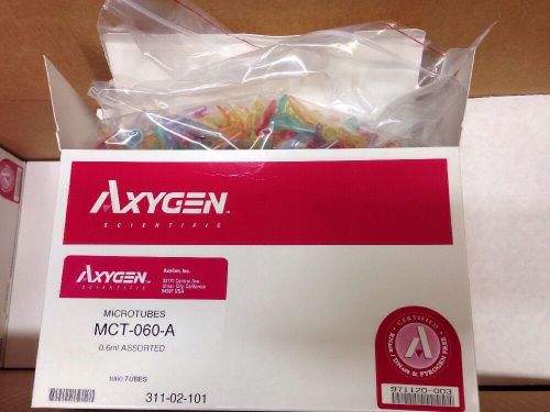 1000 Axygen Snaplock 0.6mL Colored Micro Centrifuge Tubes MCT-060-A