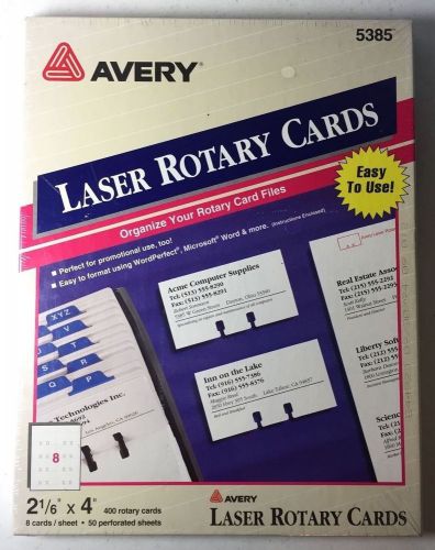 Avery Laser Rotary Cards 5385, 2 1/6&#034; x 4, 400 Rotary Cards, New