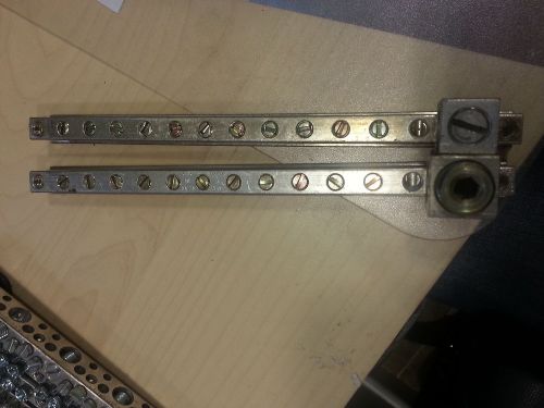 Aluminum Ground Bar AL9CU - Unknown Maker - 15 Terminal, 11 screws, 7.25&#034; Long