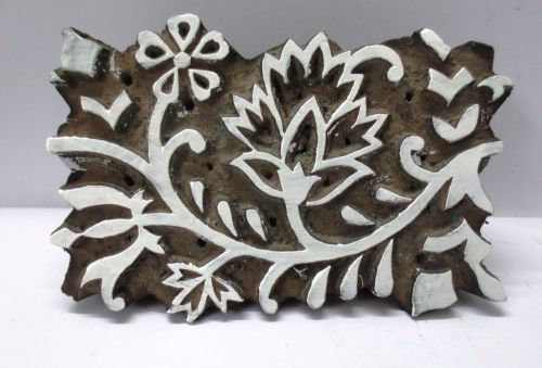 VINTAGE WOOD CARVED TEXTILE PRINT FABRIC CLAY BATIK WALLPAPER STAMP DESIGN 51