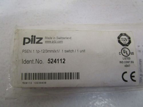 PILZ SAFETY SWITCH PSEN 1.1P-12/3MM/IX1/1 SWITCH / 1 UNIT 524112 *NEW IN BAG*