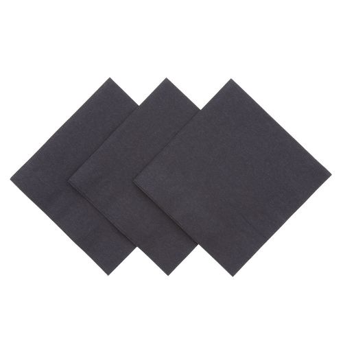 Royal black paper beverage napkins, package of 200, bevnap1m-bk for sale