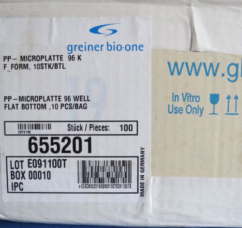 90 Plates Greiner Bio-One 96 Well PP Microplates Clear # 655201