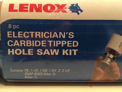 LENOX Tools Carbide-Tipped Hole Saw Set, 8-Piece Electricians (30295-600CTL)
