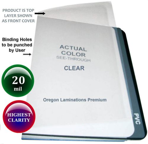Super Thick 20 Mil Clear Report Covers 8-1/2 x 11 [25] Plastic Binding Sheets