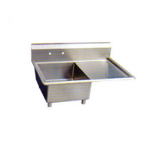 L&amp;J LJ1216-1R, 12x16-Inch 1-Compartment Stainless Steel Sink with Right Drainboa