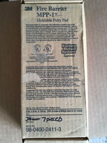 3M MPP-1+ Fire Barrier Moldable Putty Pad Box of 7. 4&#034; By 8&#034; By 1/8&#034;