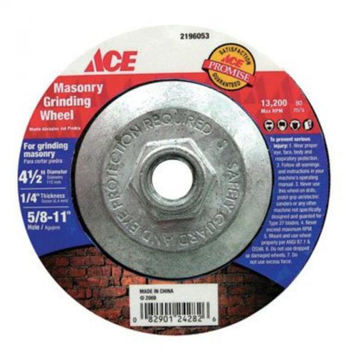 4-1/2&#034;X1/4&#034;X5/8-11 Masonry Grinding Wheel Ace Cutoff Wheels 2196053 082901242826