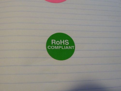 Rohs 1&#034; circle green rohs compliant  regulated d.o.t labels (20 labels) for sale