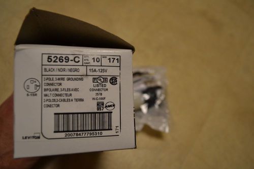 Lot of 10 leviton connectors 5269-c *new in box* 15a-125v - free shipping for sale