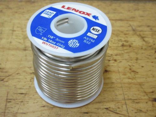 Lenox ws15037 lead free 1/8&#034; 1 lb. solid wire solder spool for sale