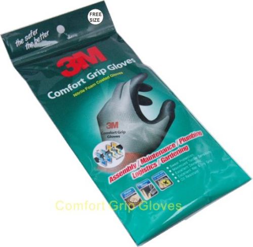 3m comfort grip gloves free size excellent wet dry grip nitrile foam coat oil for sale