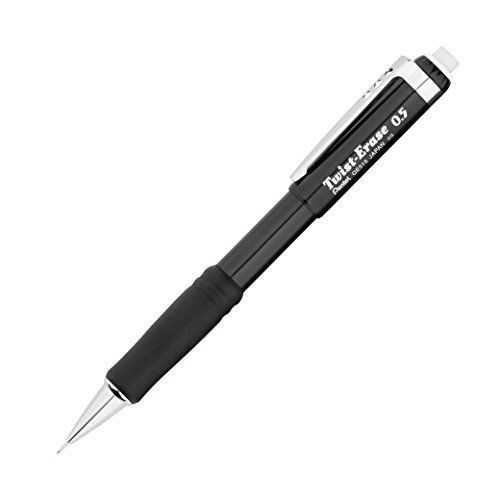 Pentel Twist-Erase III Automatic Pencil, 0.5 mm, Black QE515A