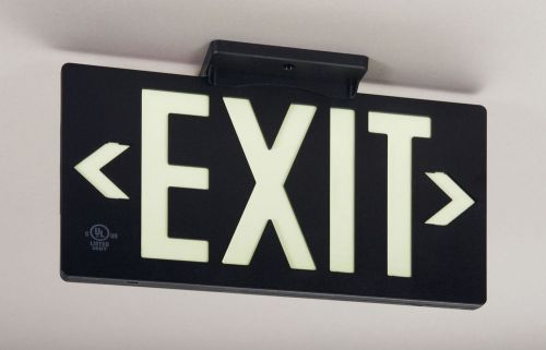 Glo-brite glo brite 7060-b 8-3/2-by-15.375-inch single faced eco exit sign with for sale